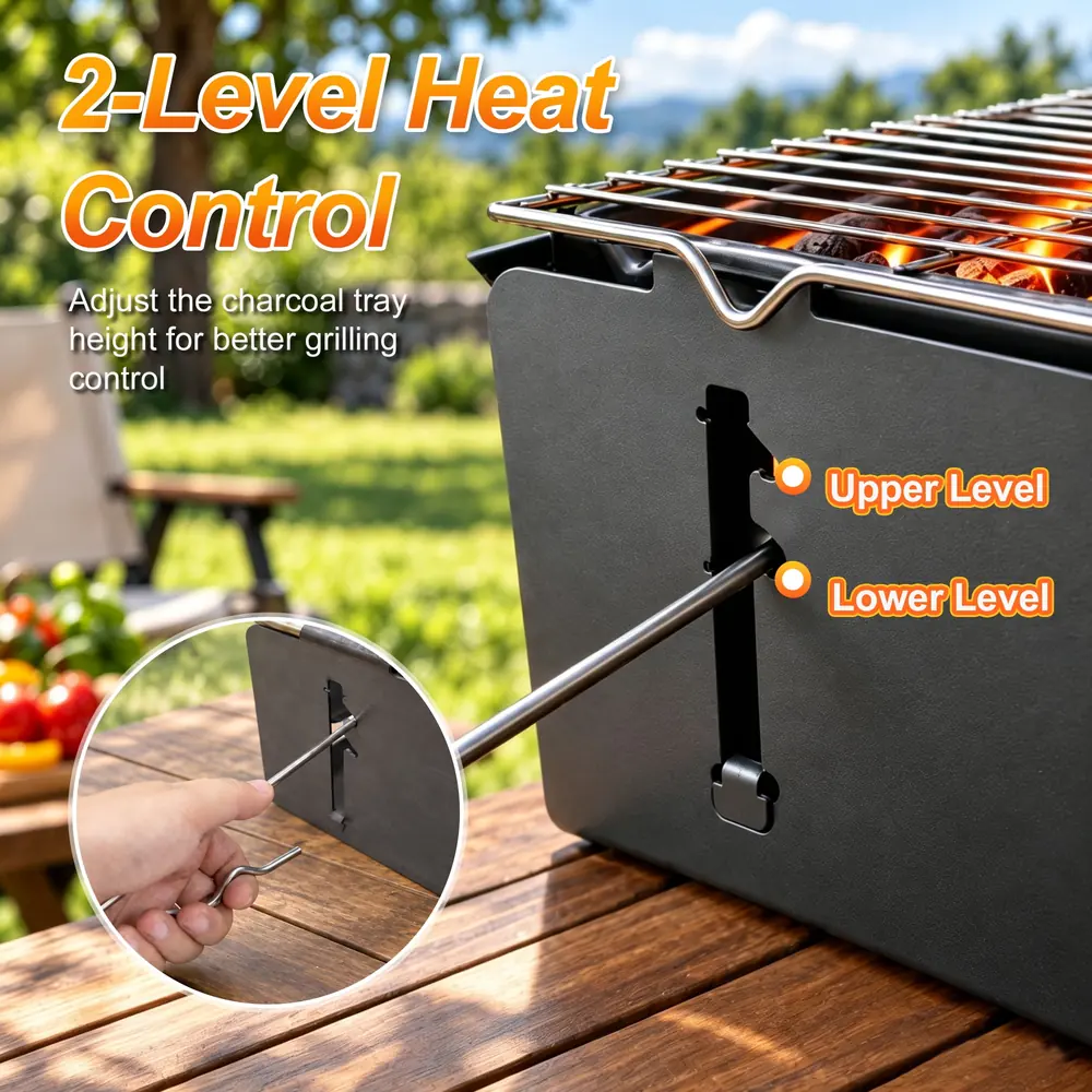 KoSoon Portable Charcoal Grill, Foldable Camping BBQ Grill, 1 Pack, 17.7 in — product detail 1
