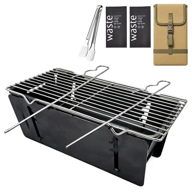 KoSoon Portable Charcoal Grill, Foldable Heavy Duty Camping BBQ Grill