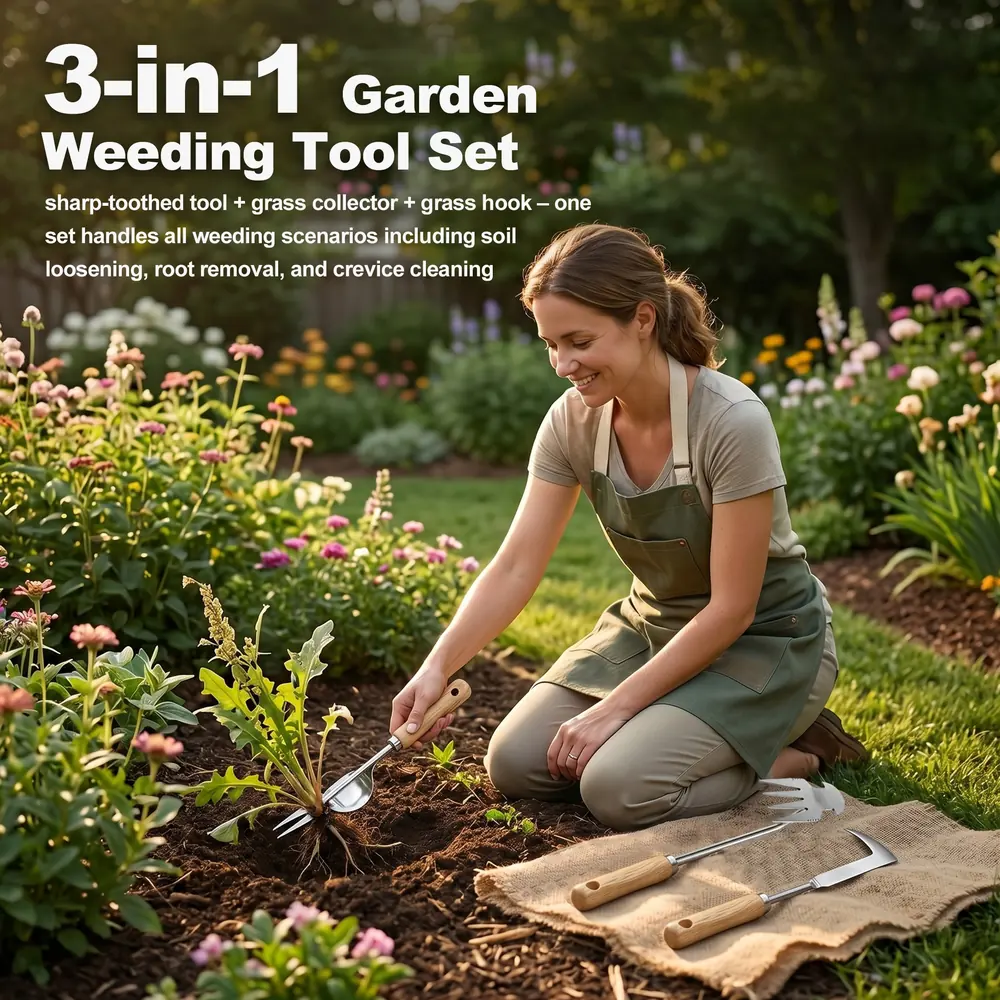 KoSoon Weed Puller Tool, 3 Pack Weeding Tools with Crack Weeder for Gardening — product detail 1