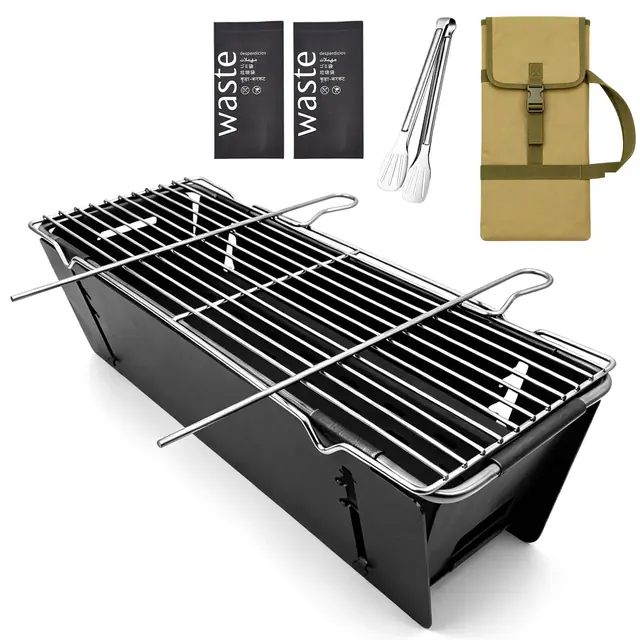 KoSoon Portable Charcoal Grill, Foldable Camping BBQ Grill, 1 Pack, 17.7 in